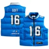 Jared Goff Detroit Lions Off Season Player Puffer Vest Blue