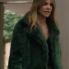 Kaitlin Olson High Potential Green Fur Coat