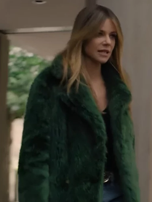 Kaitlin Olson High Potential Green Fur Coat