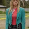 Kaitlin Olson High Potential Teal Fringed Jacket