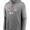 Kansas City Chiefs Nike 2024 AFC Champions Locker Room Trophy Collection Pullover Hoodie - Heather Gray