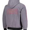 Kansas City Chiefs The Wild Collective Corduroy Hooded Bomber Jacket Grey