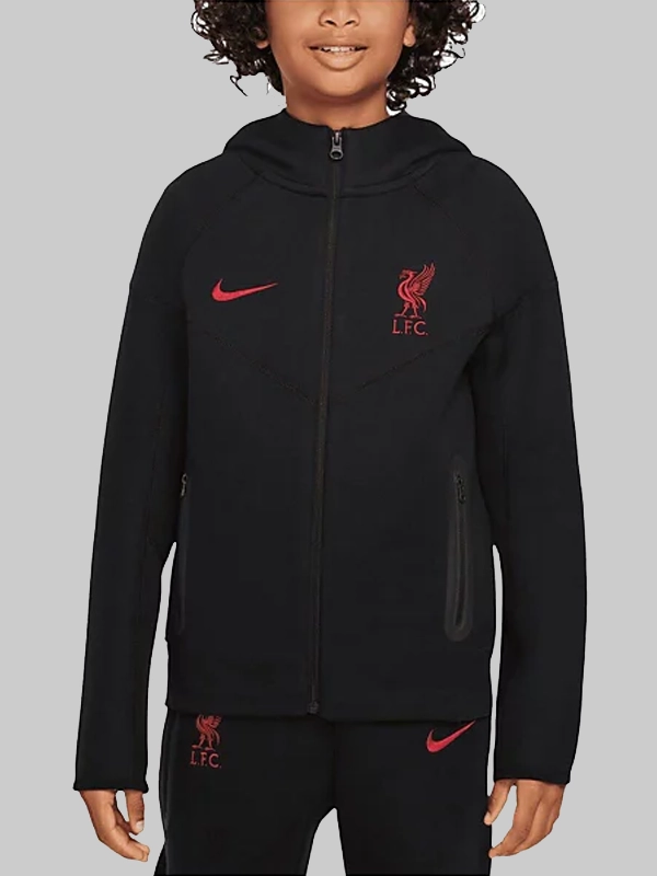 LFC Liverpool Nike Tech Fleece Hoodie Jacket Black