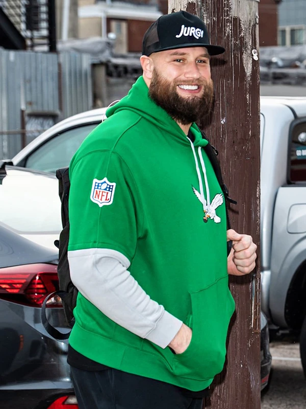 Lane Johnson Philadelphia Eagles Kelly Green Hoodie