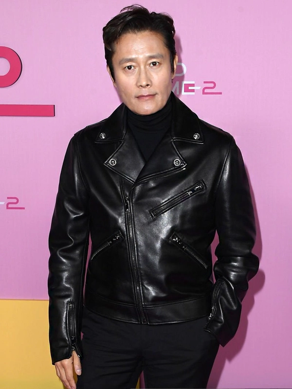 Lee Byung-hun Squid Game S02 Front Man Black Leather Jacket