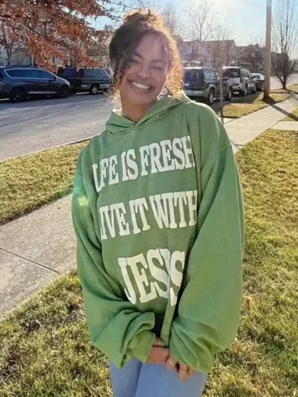 Life Is Fresh Live It With Jesus Green Hoodie