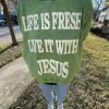 Life Is Fresh Live It With Jesus Oversized Hoodie Green