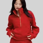 Lunar New Year Scuba Oversized Funnel-Neck Half Zip Jacket