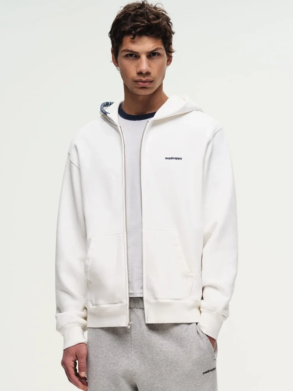 Madhappy White Zip Up Hoodie