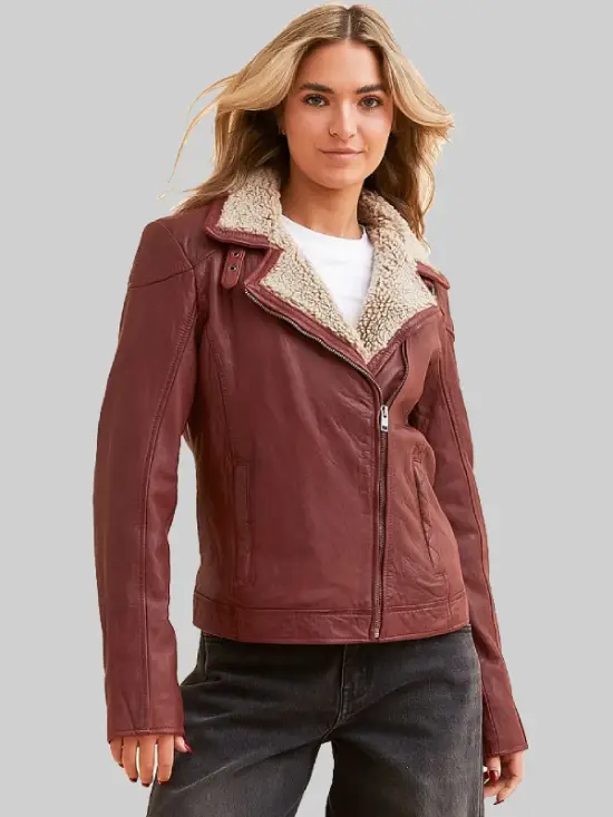 Mauritius-Jenja-Sherpa-Leather-Jacket-Brown