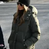 Melania Trump Green Hooded Puffer Jacket