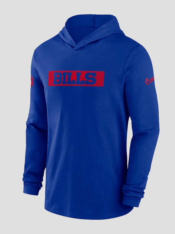 Men's Buffalo Bills Nike Royal Sideline Hoodie Performance Long Sleeve T-Shirt