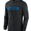 Men's Nike Black Detroit Lions Sideline Hoodie Performance Long Sleeve T-Shirt