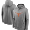 Men's Nike Heather Gray Texas Longhorns Primetime Club Fleece Pullover Hoodie