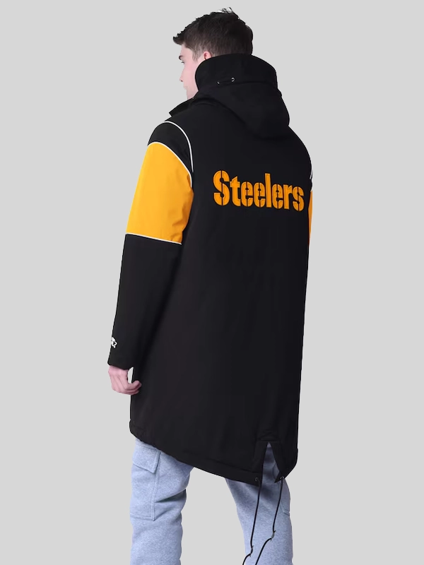 Men's Pittsburgh Steelers Starter Black Dynasty Polyfill Stadium Full-Zip Jacket