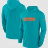 Miami Dolphins Sideline Hoodie Performance Long Sleeve T-Shirt