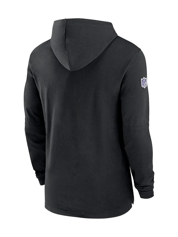 Minnesota Vikings Nike Black Sideline Hoodie Performance Long Sleeve T-Shirt