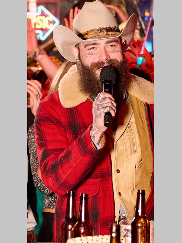 New Year Eve Nashville Big Bash Post Malone Plaid Jacket Red