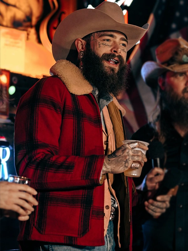 New Year Eve Nashville Big Bash Post Malone Red Checked Jacket