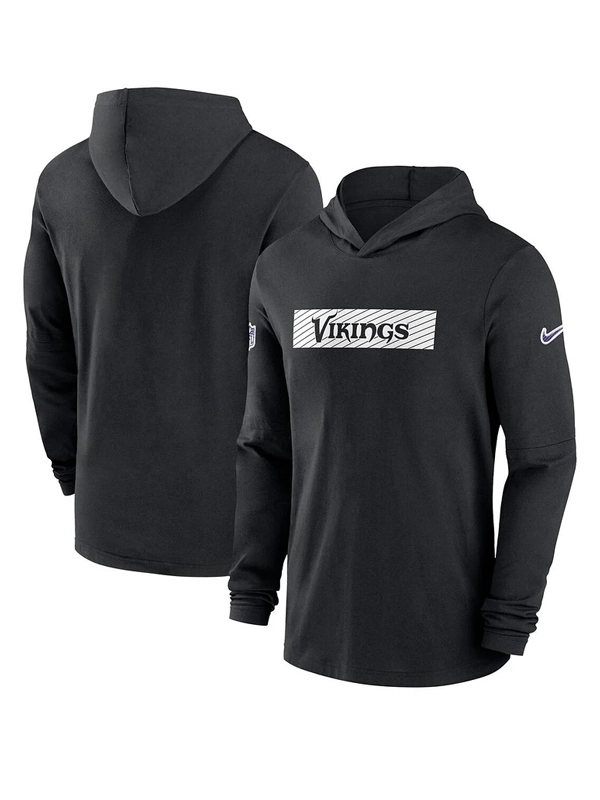 Nike Black Minnesota Vikings Sideline Hoodie Performance Long Sleeve T-Shirt