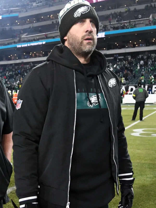 Nike Nick Sirianni Philadelphia Eagles Black Bomber Jacket