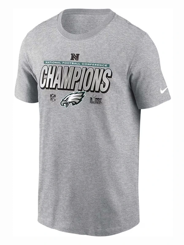 Nike Philadelphia Eagles Grey 2024 Conference Champions Short Sleeve T Shirt