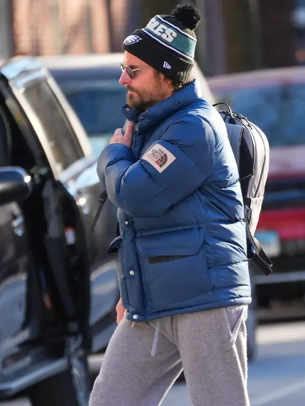 North-Face-x-Gucci-Bradly-Cooper-Blue-Puffer-Jacket