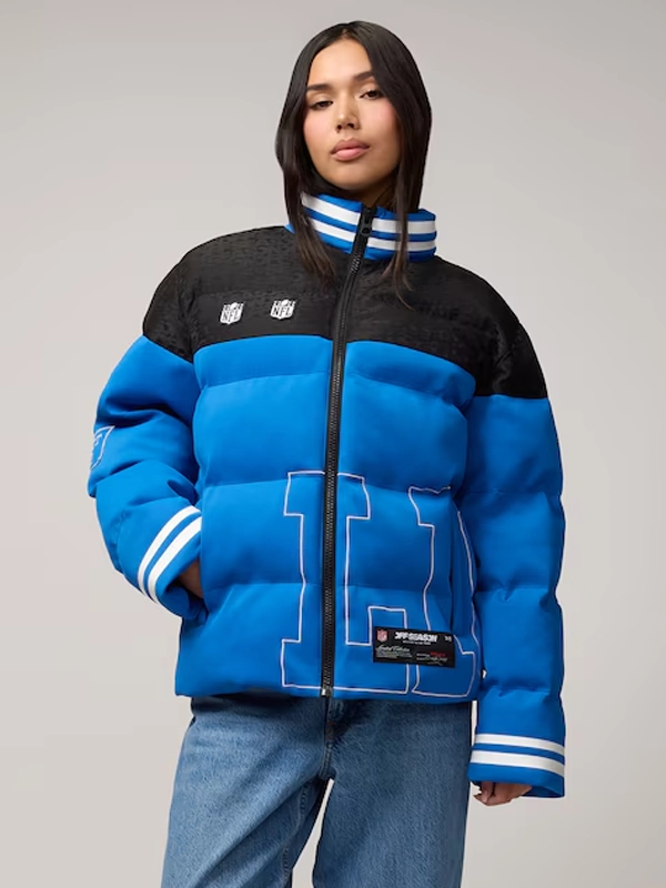 Off Season Detroit Lions Puffer Jacket Blue-Black