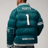 Off Season Jalen Hurts Philadelphia Eagles Player Puffer Jacket Green