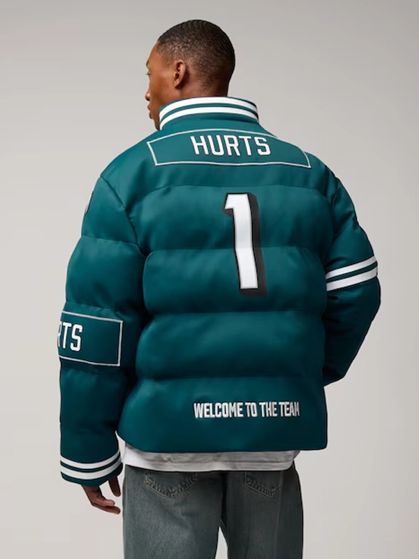 Off Season Jalen Hurts Philadelphia Eagles Player Puffer Jacket Green