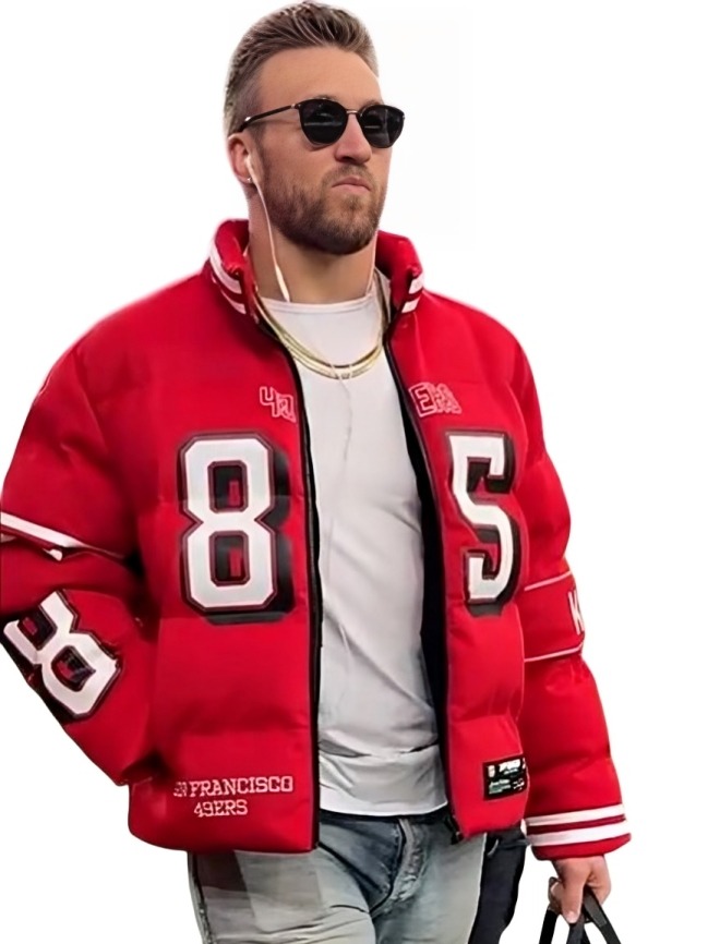 OffSeason Kristin Juszczyk 49ers Puffer Jacket Red