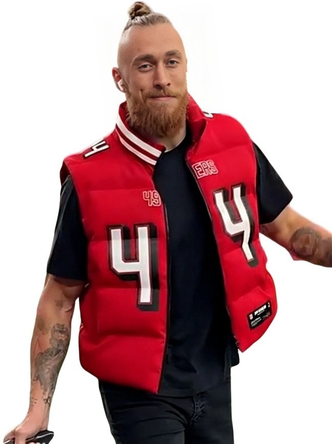 OffSeason Kristin Juszczyk 49ers Puffer Vest Red