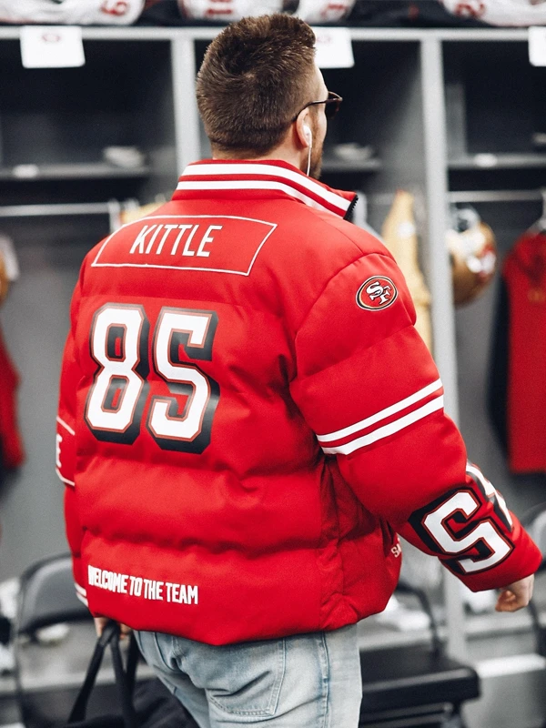 OffSeason Kristin Juszczyk 49ers Red Puffer Jacket