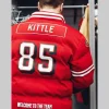 OffSeason Kristin Juszczyk Red Puffer Jacket