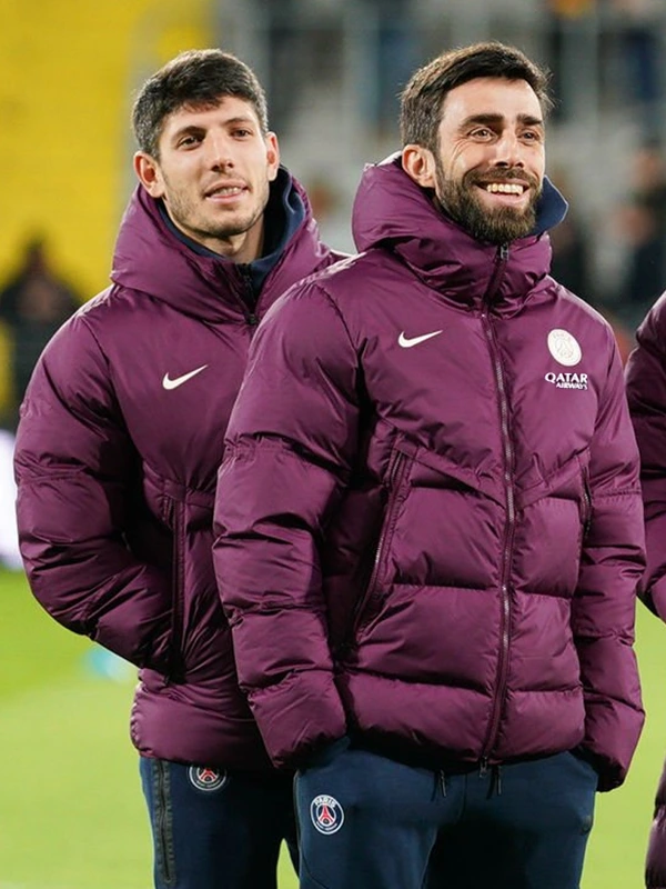 Paris Saint Germain Burgundy Puffer Jacket