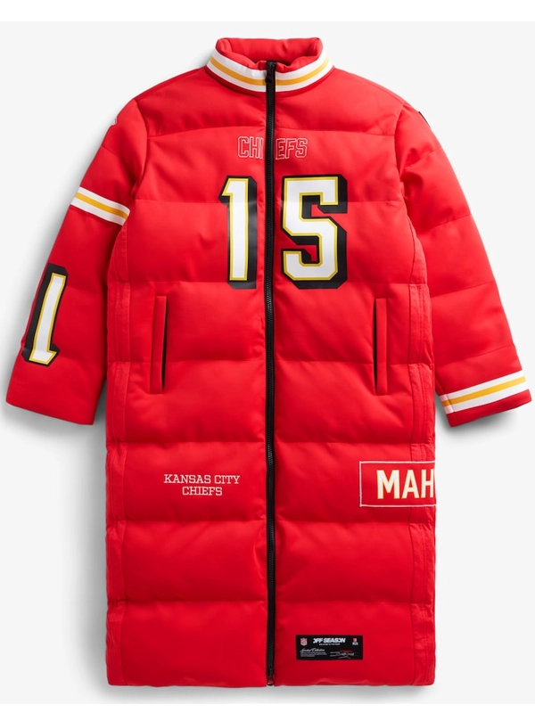 Patrick Mahomes Kansas City Chiefs Unisex Off Season x NFL Player Puffer Long Coat - Red