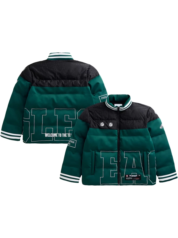 Philadelphia Eagles Off Season x NFL Team Puffer Jacket Green & Black