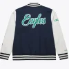 Philadelphia Eagles Washed Fleece Full-Snap Varsity Jacket Navy