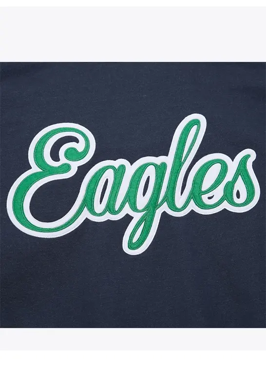 Philadelphia Eagles Washed Fleece Varsity Jacket Navy