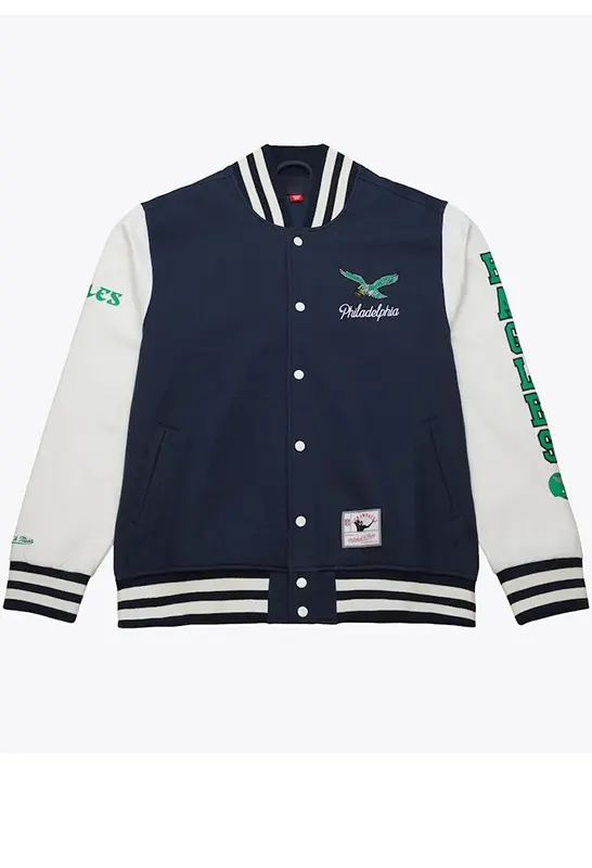 Philadelphia Eagles Washed Fleece Varsity Jacket