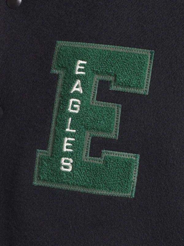 Philadelphia Eagles x Todd Snyder Cashmere Full-Snap Black Varsity Jacket