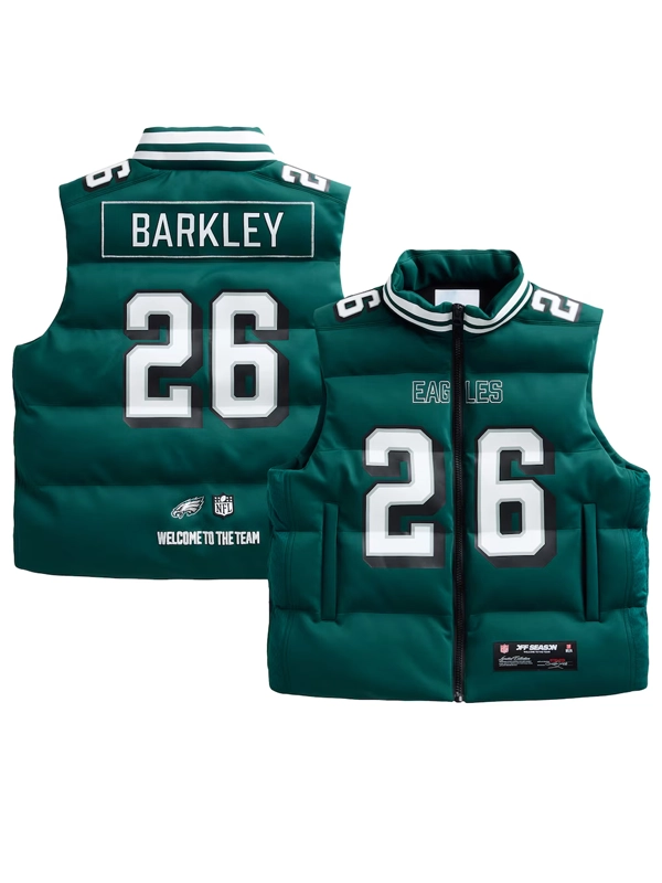 Saquon Barkley Eagles Off Season x NFL Player Puffer Vest Green