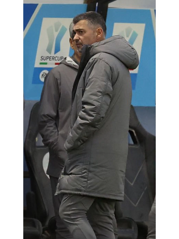 Sergio Conceicao AC Milan Training Grye Puffer Coat