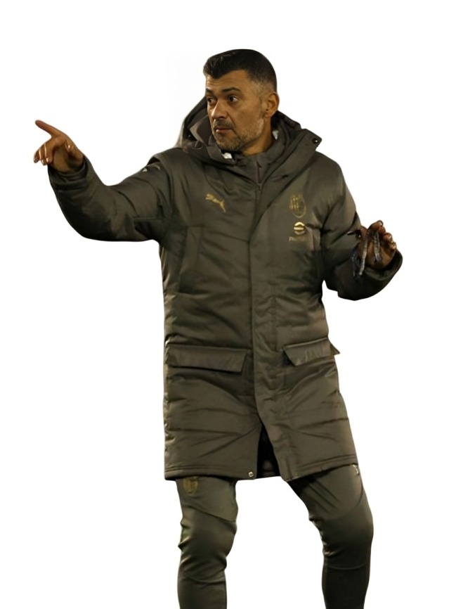 Sergio Conceicao AC Milan Training Puffer Coat Grey