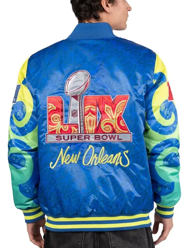 Starter Royal Super Bowl LIX The Big Easy Full Zip Satin Jacket