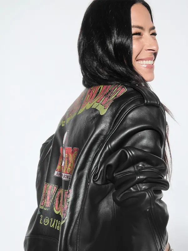 Super Bowl LIX Rebecca Minkoff x Erin Andrews Tabitha Oversized Leather Moto Jacket 