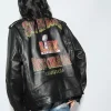 Super Bowl LIX Tabitha Oversized Moto Jacket Black