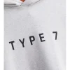 TYPE 7 Text Logo Hooded Sweatshirt Grey