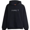 TYPE 7 Text Logo Hooded Sweatshirt White