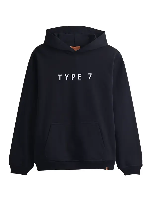 TYPE 7 Text Logo Hooded Sweatshirt White